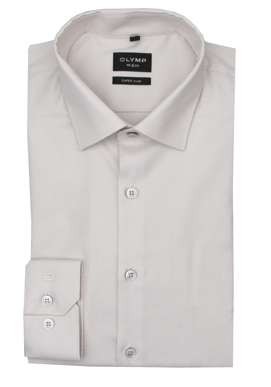 Produktbild fr 'OLYMP No. Six super slim Hemd extra langer Arm Arm New Kent Kragen Struktur beige'