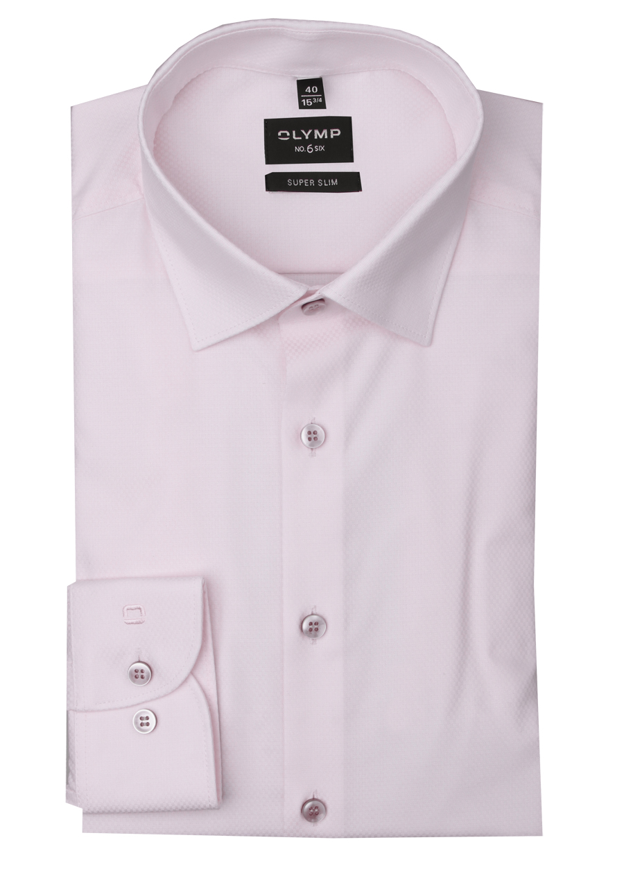 Produktbild fr 'OLYMP No. Six super slim Hemd extra langer Arm Arm New Kent Kragen Struktur rosa'