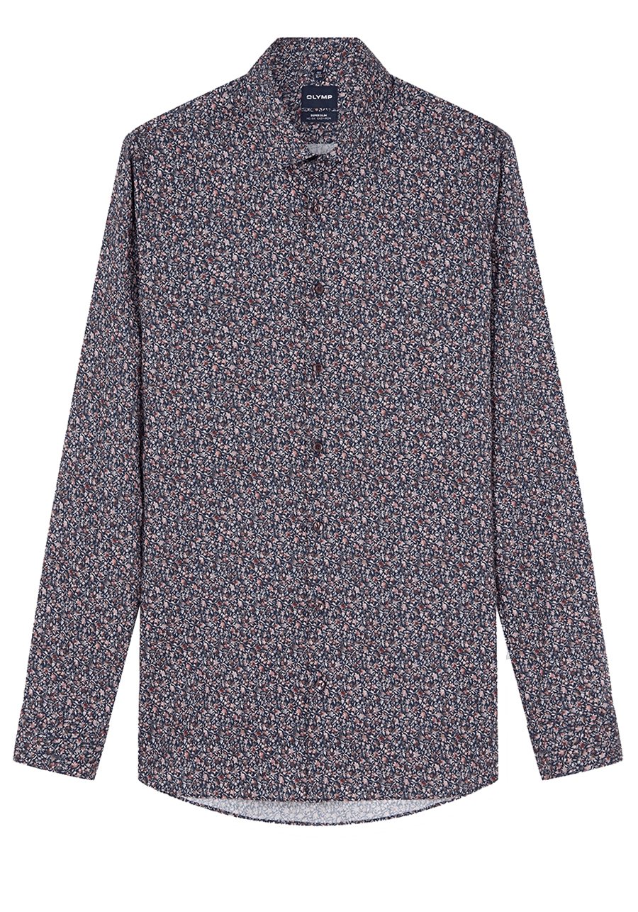 Produktbild f�r 'OLYMP No. Six super slim Hemd extra langer Arm New Kent Kragen Blumenmuster blau'