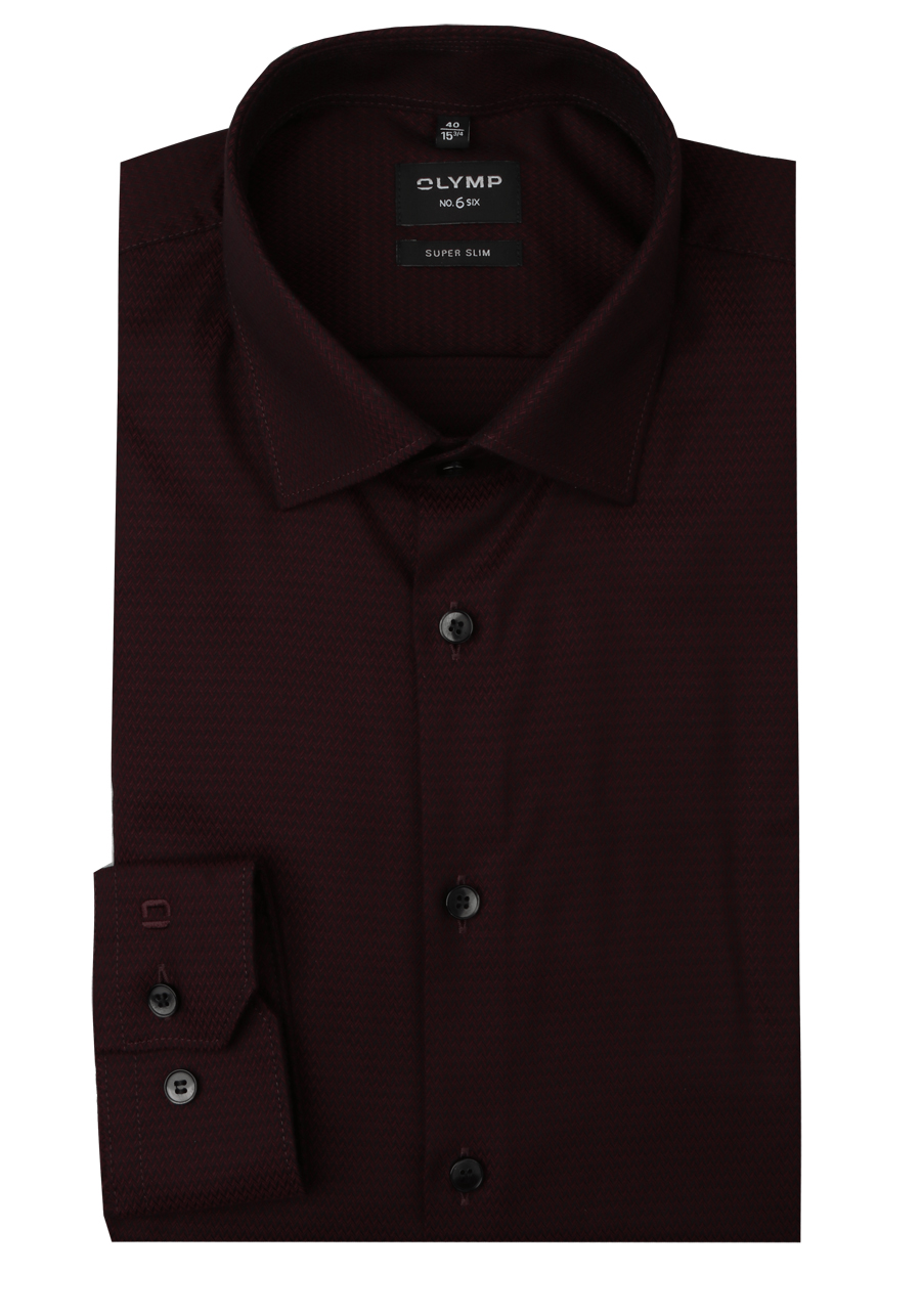 Produktbild f�r 'OLYMP No. Six super slim Hemd extra langer Arm New Kent Kragen Muster rot'