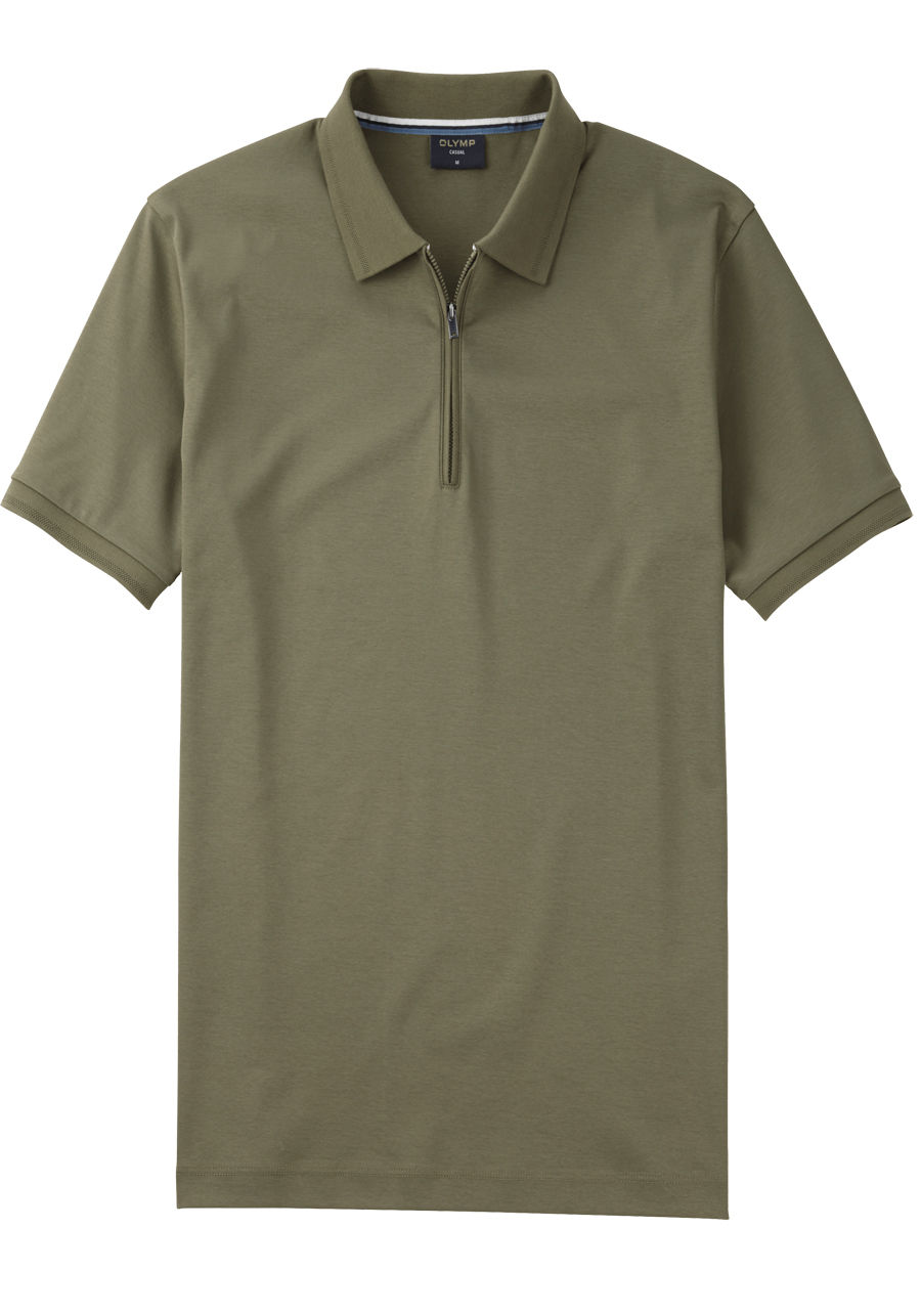 Produktbild f�r 'OLYMP Regular Fit Polo Halbarm Rei�verschluss Polokragen Jersey dunkelgr�n'