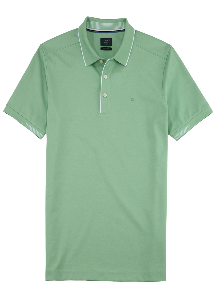 Produktbild fr 'OLYMP Regular Fit Polo Halbarm geknpfter Polokragen Active Dry COOLMAX grn'