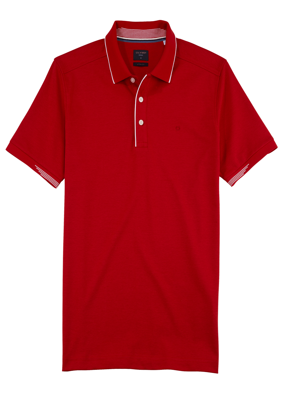 Produktbild fr 'OLYMP Regular Fit Polo Halbarm geknpfter Polokragen Active Dry COOLMAX rot'