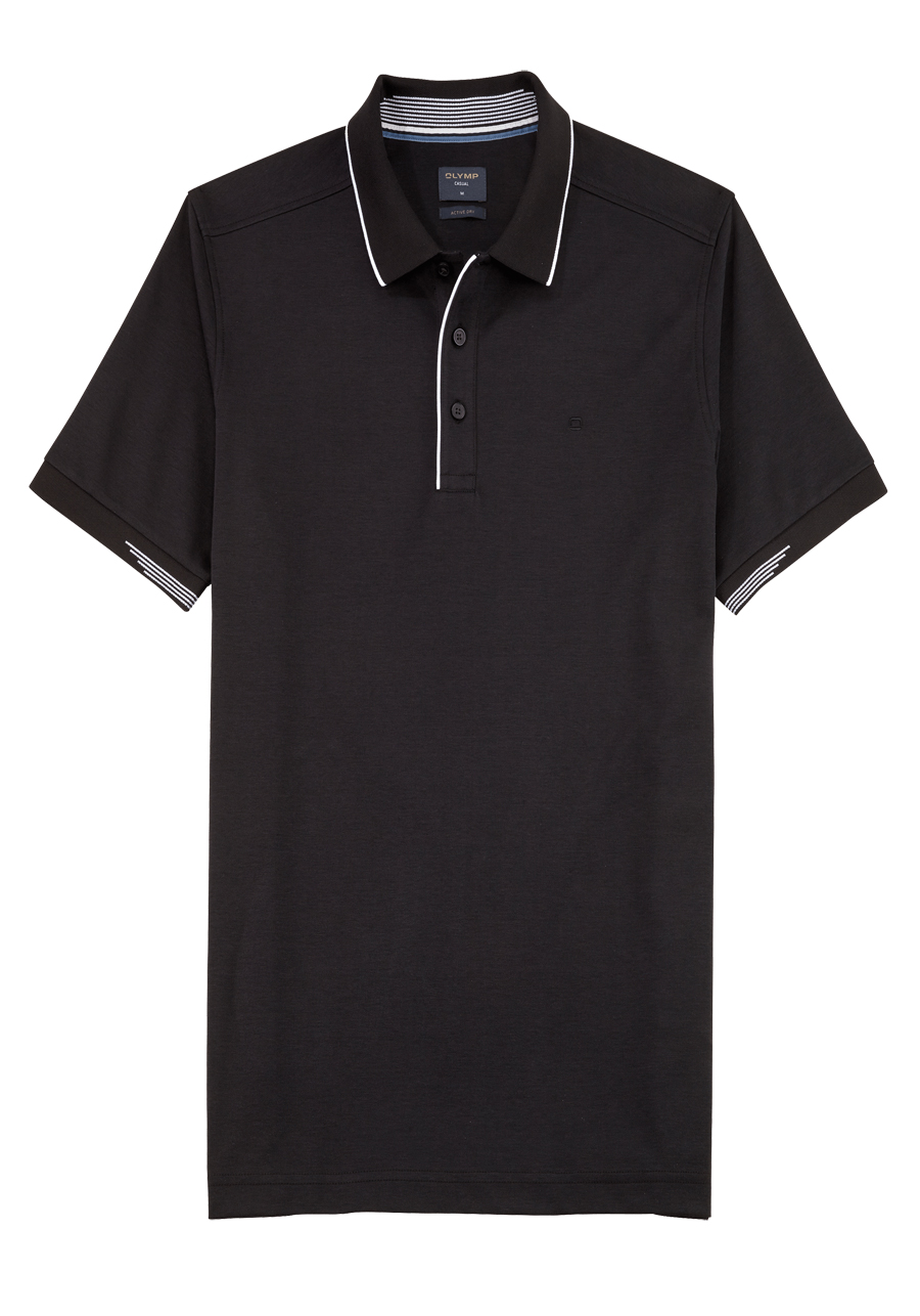 Produktbild fr 'OLYMP Regular Fit Polo Halbarm geknpfter Polokragen Active Dry COOLMAX schwarz'