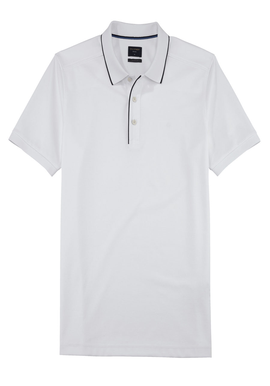 Produktbild fr 'OLYMP Regular Fit Polo Halbarm geknpfter Polokragen Active Dry COOLMAX wei'