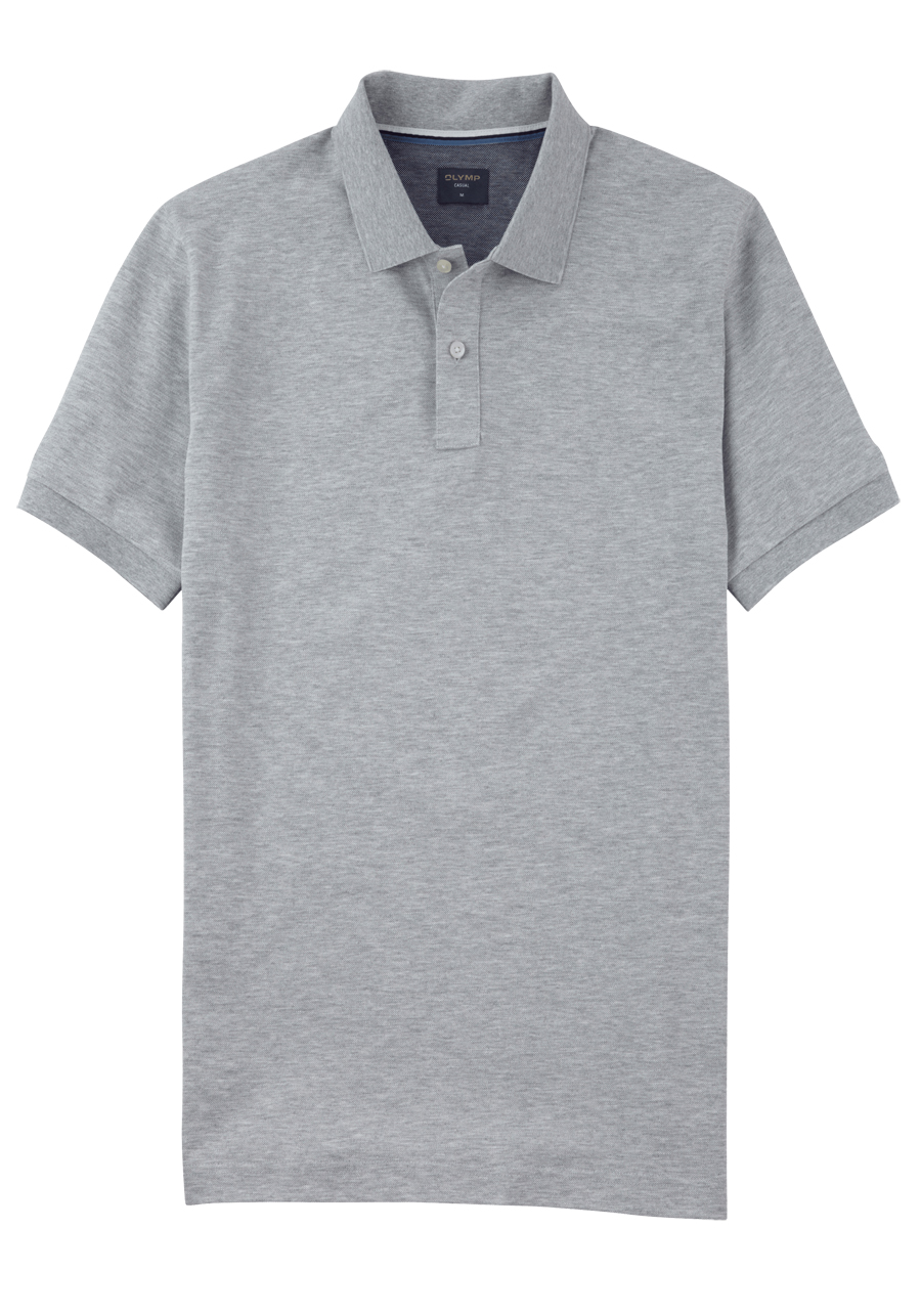 Produktbild fr 'OLYMP Regular Fit Polo Halbarm geknpfter Polokragen Baumwolle Pique hellgrau'