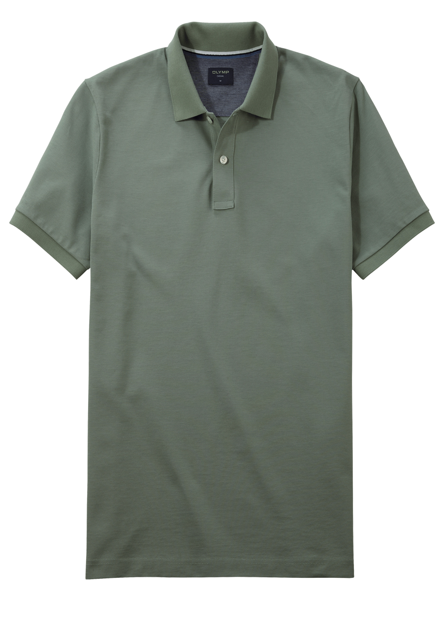 Produktbild fr 'OLYMP Regular Fit Polo Halbarm geknpfter Polokragen Baumwolle Pique moos'