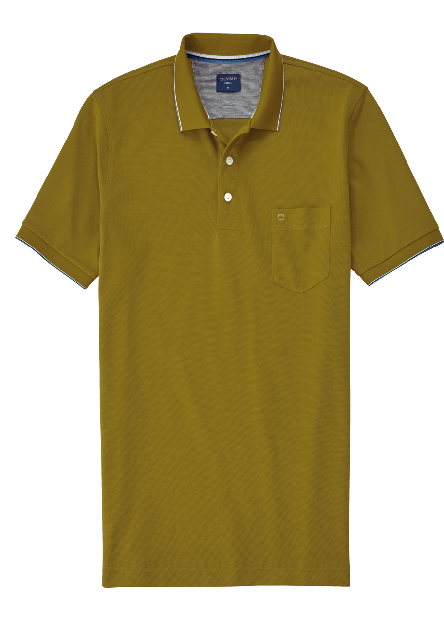 Produktbild f�r 'OLYMP Regular Fit Polo Halbarm gekn�pfter Polokragen Baumwolle Pique oliv'