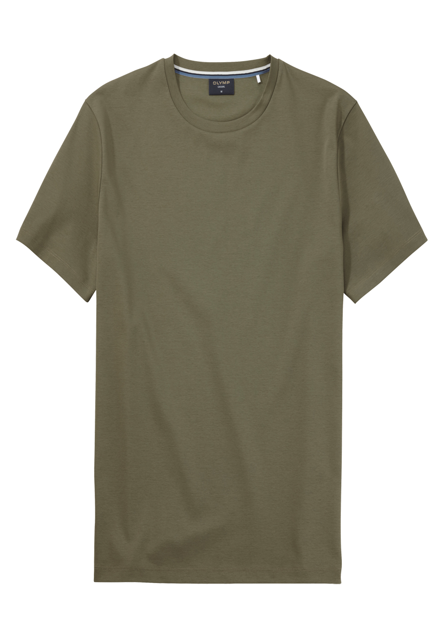 Produktbild fr 'OLYMP Regular Fit T-Shirt Halbarm Rundhals Baumwolle Interlock Jersey oliv'
