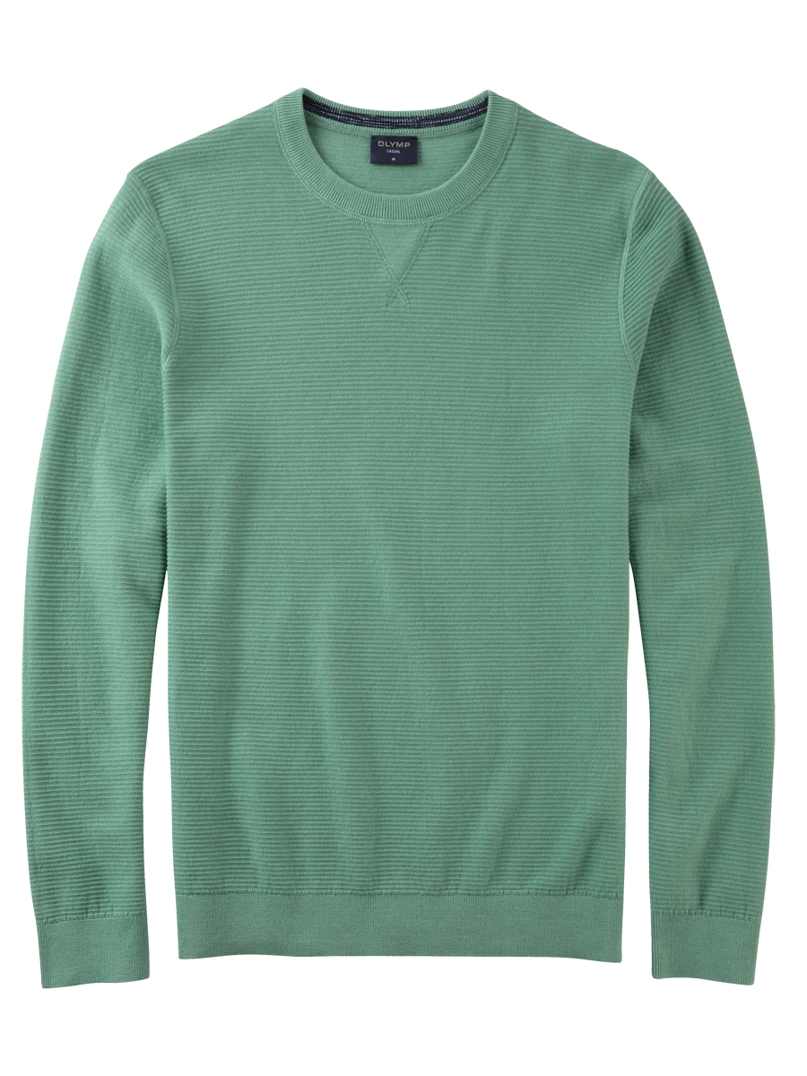 Produktbild fr 'OLYMP Strick Pullover Langarm Rundhals extrafeine Baumwolle grn'