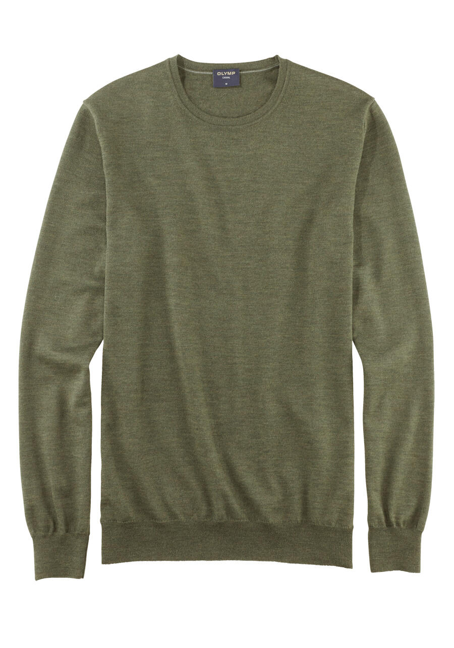 Produktbild fr 'OLYMP Strick Pullover Rundhals extrafeine Merinowolle jadegrn'