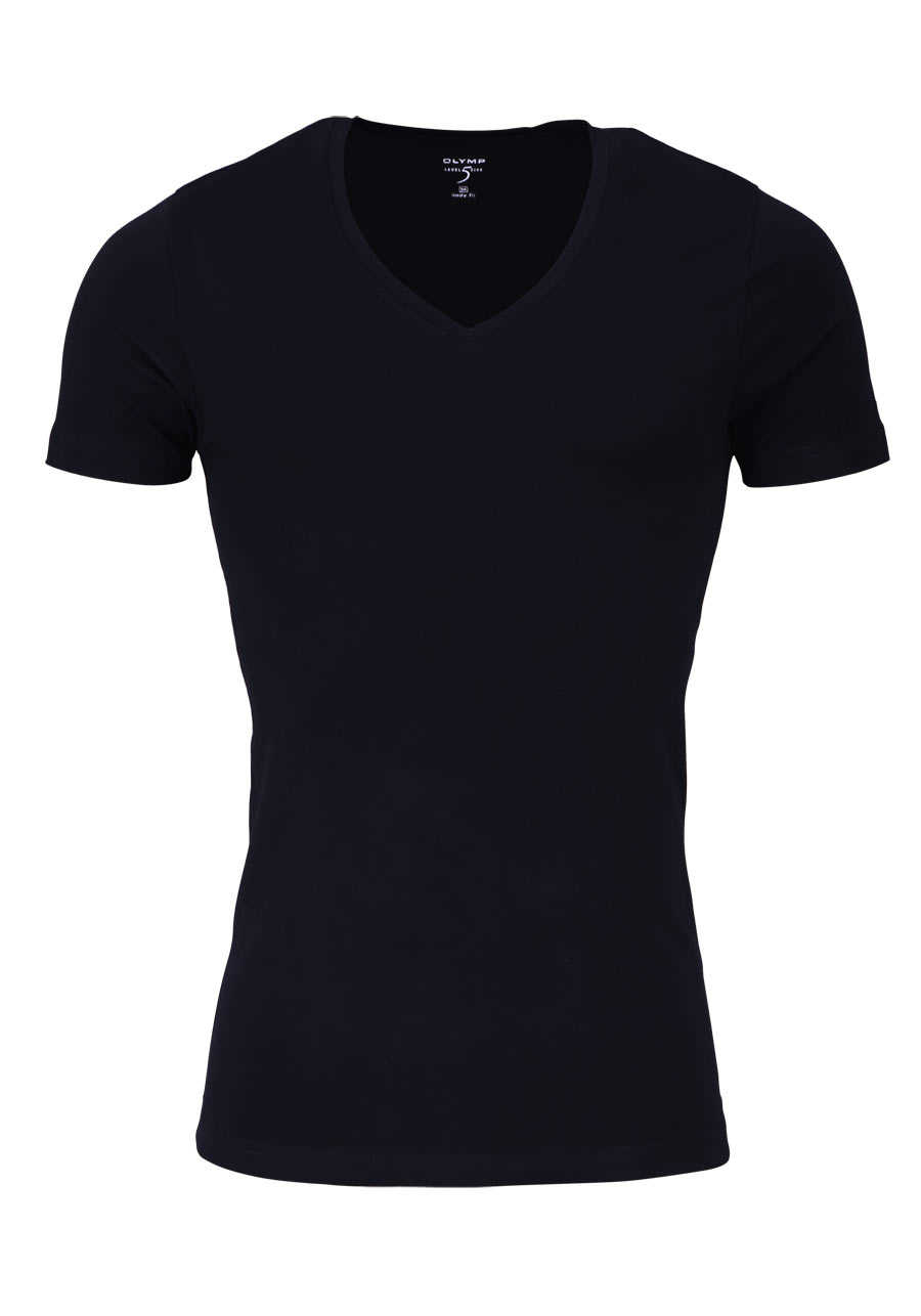 OLYMP T-Shirt Level Five body fit V-Ausschnitt schwarz