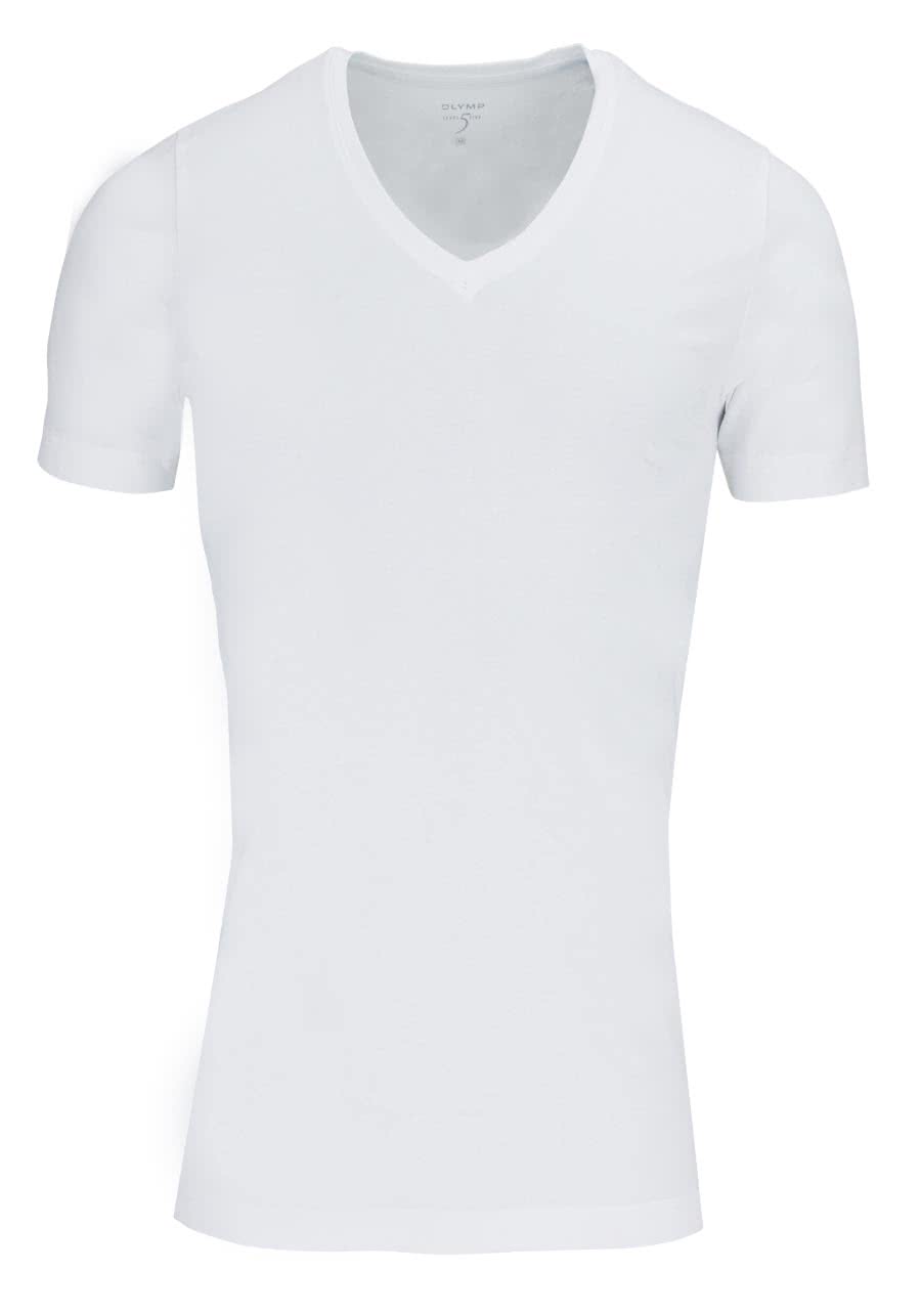 OLYMP T-Shirt Level Five body fit V-Ausschnitt weiß