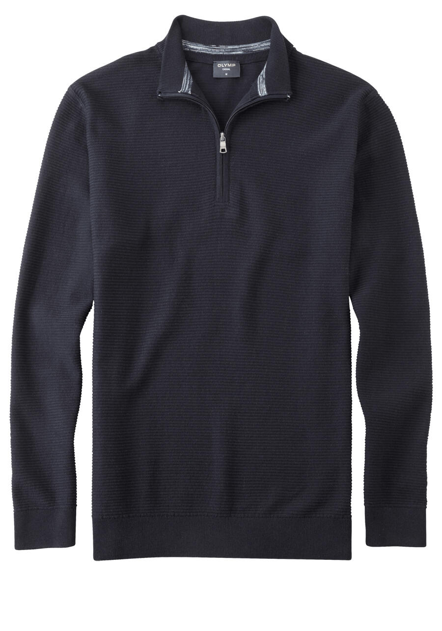 Produktbild fr 'OLYMP regular fit Troyer Langarm Stehkragen Zipper anthrazit'