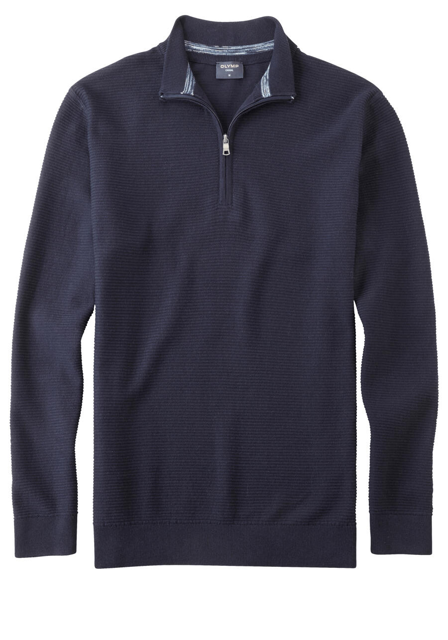 Produktbild fr 'OLYMP regular fit Troyer Langarm Stehkragen Zipper nachtblau'