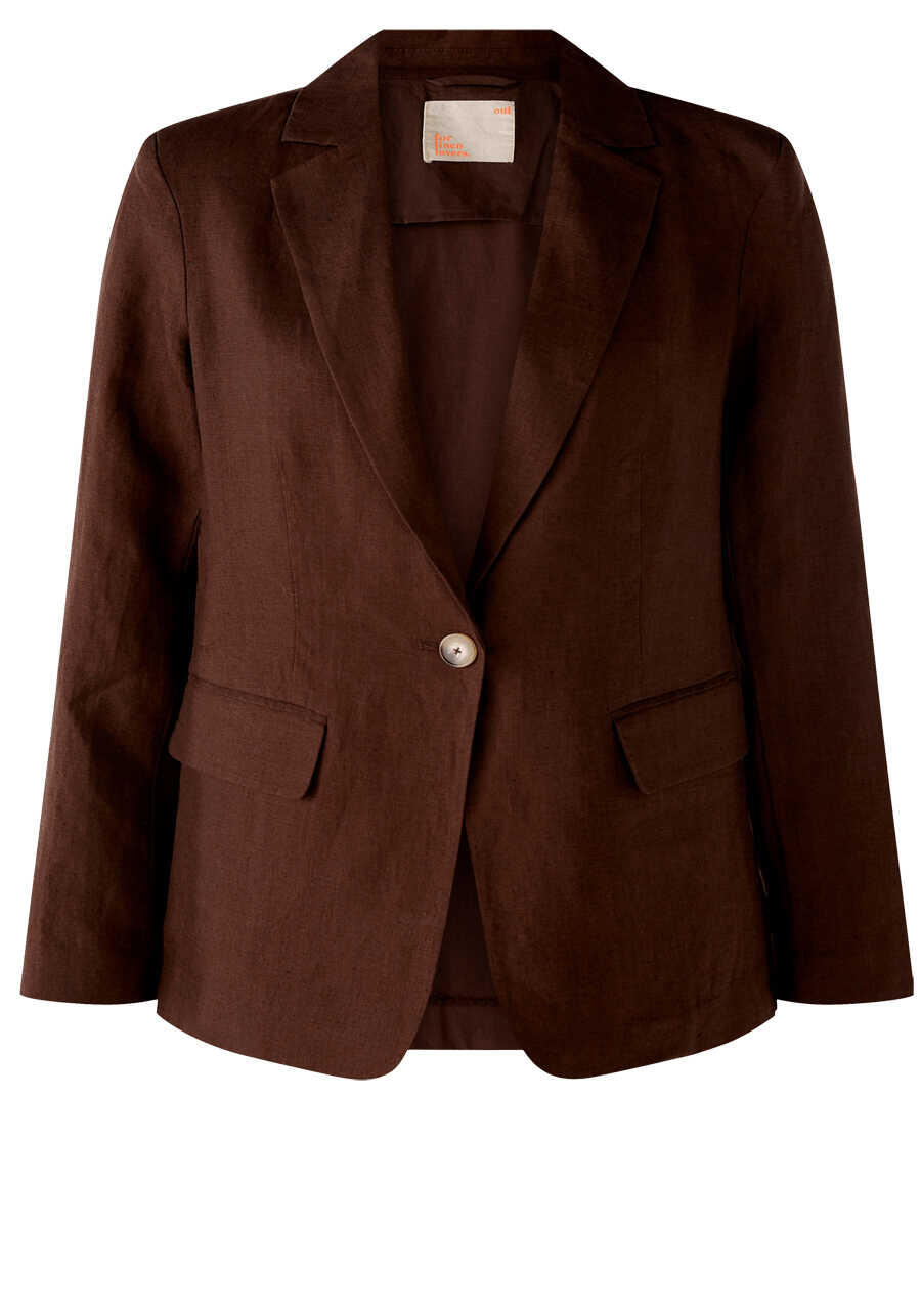 Produktbild fr 'OUI Blazer Langarm Reverskragen Pattentaschen geknpft mokka'