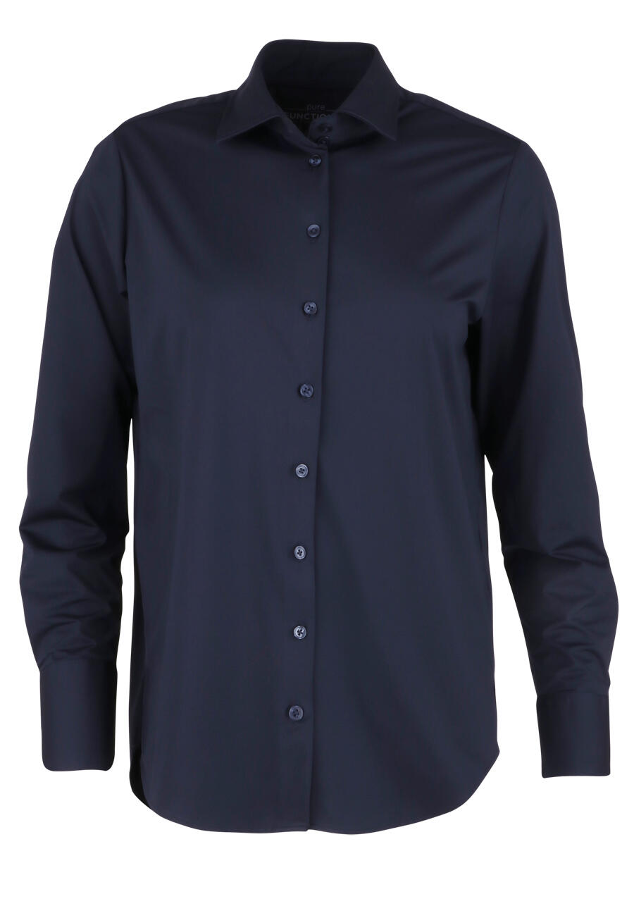 Produktbild fr 'PURE Modern Fit Bluse Langarm Hemdkragen Jersey nachtblau'