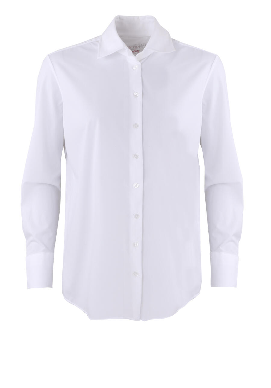 Produktbild fr 'PURE Modern Fit Bluse Langarm Hemdkragen Jersey wei'