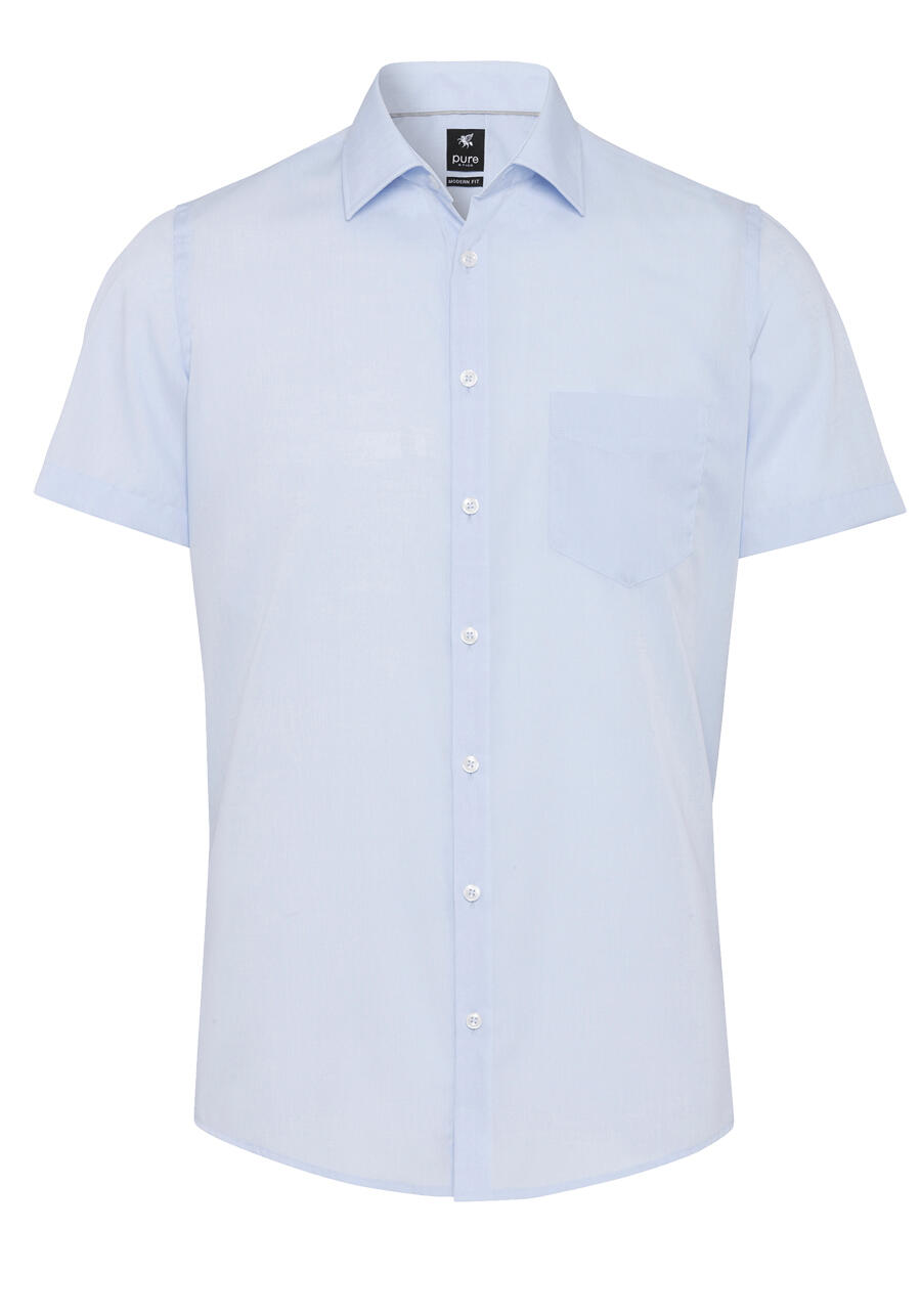 Produktbild fr 'PURE Modern Fit Hemd Halbarm New Kent Kragen hellblau'