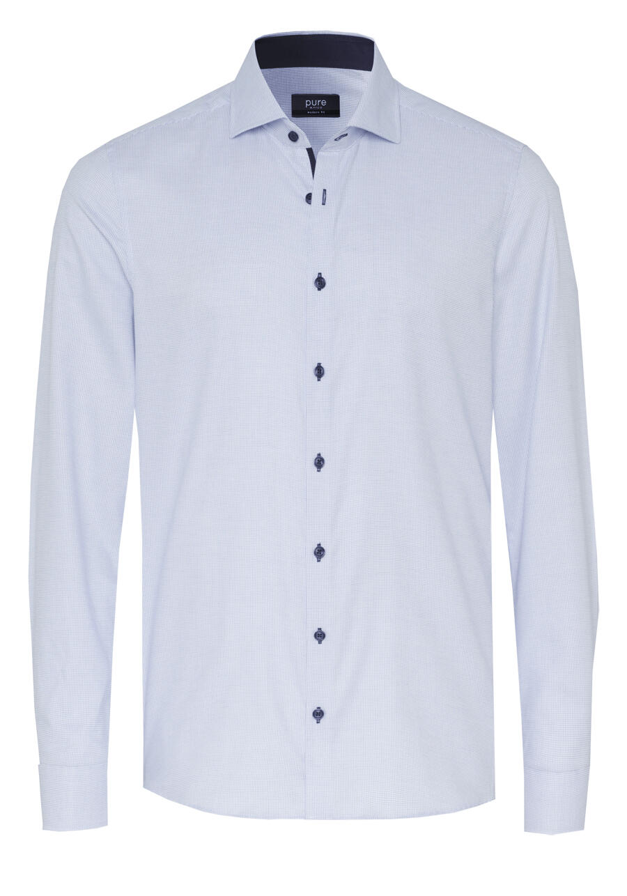 Produktbild fr 'PURE Modern Fit Hemd Langarm New Kent Kragen hellblau'