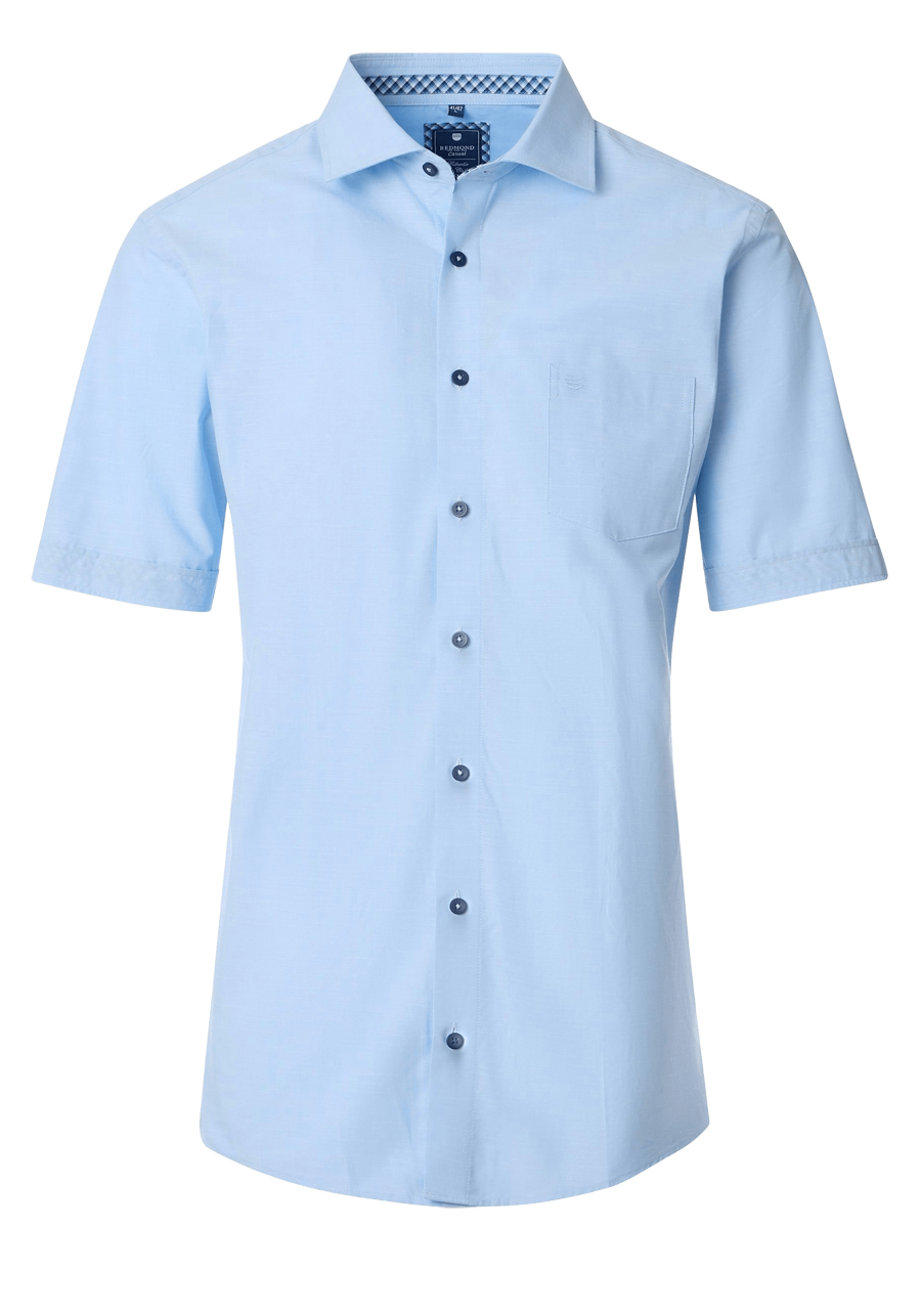 Produktbild fr 'REDMOND Casual Comfort Fit Hemd Halbarm Faux hellblau'
