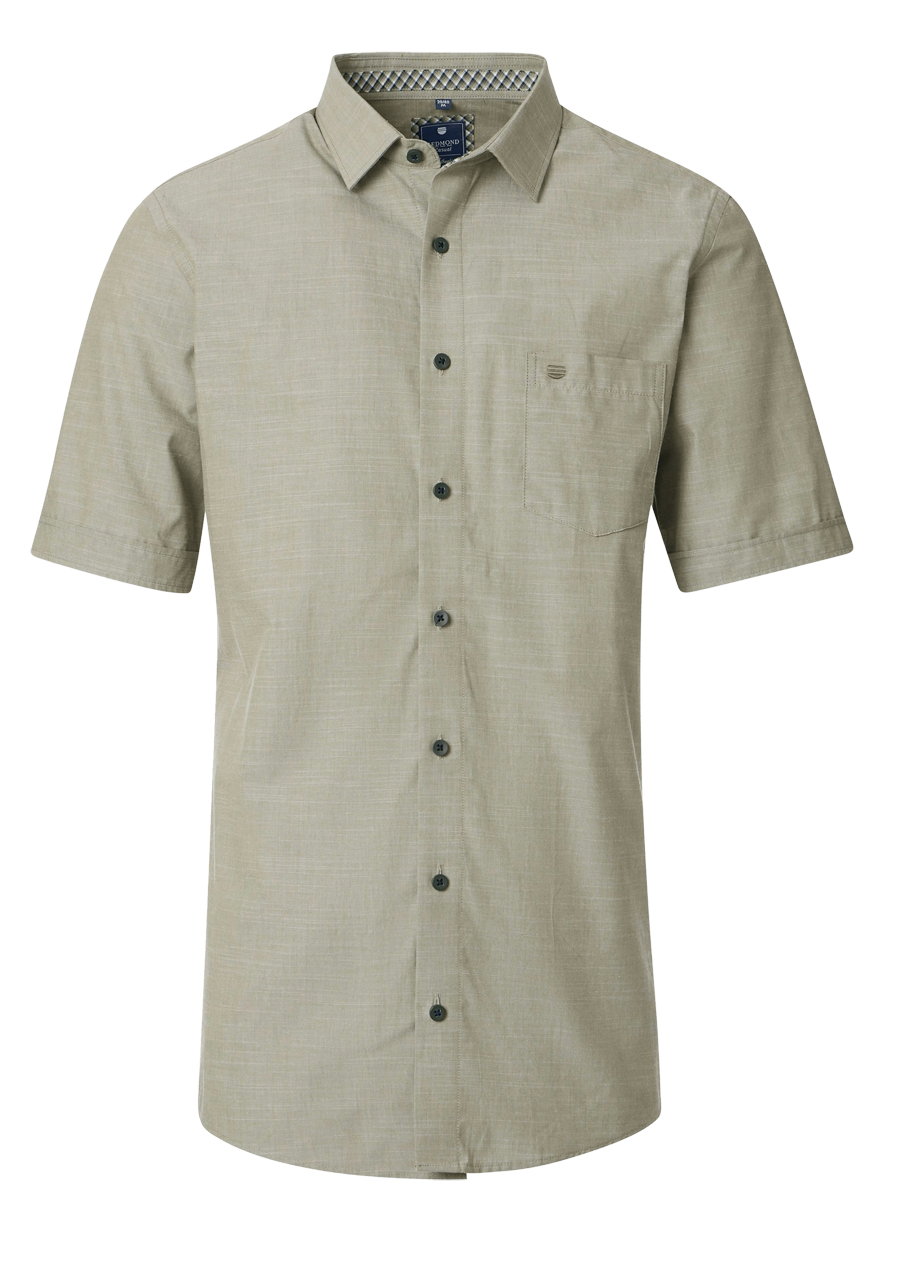 Produktbild fr 'REDMOND Casual Comfort Fit Hemd Halbarm Faux oliv'