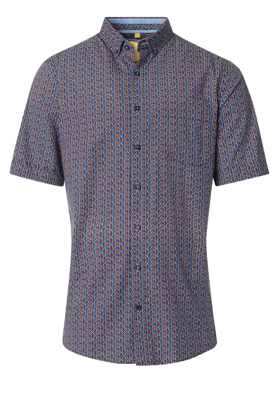 Produktbild fr 'REDMOND Casual Modern Fit Hemd Halbarm Faux orange'
