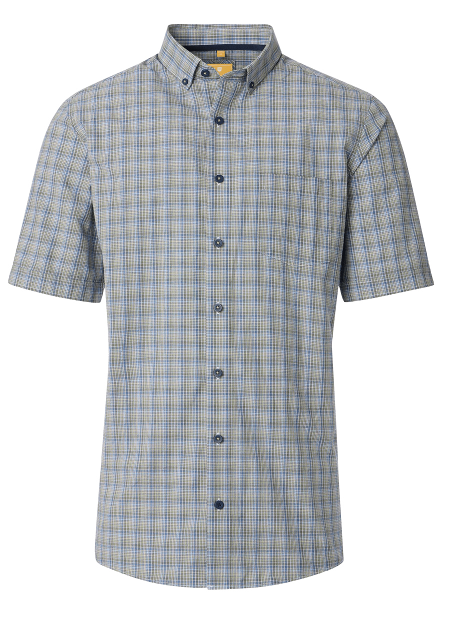 Produktbild fr 'REDMOND Casual Modern Fit Hemd Halbarm Karo grn'