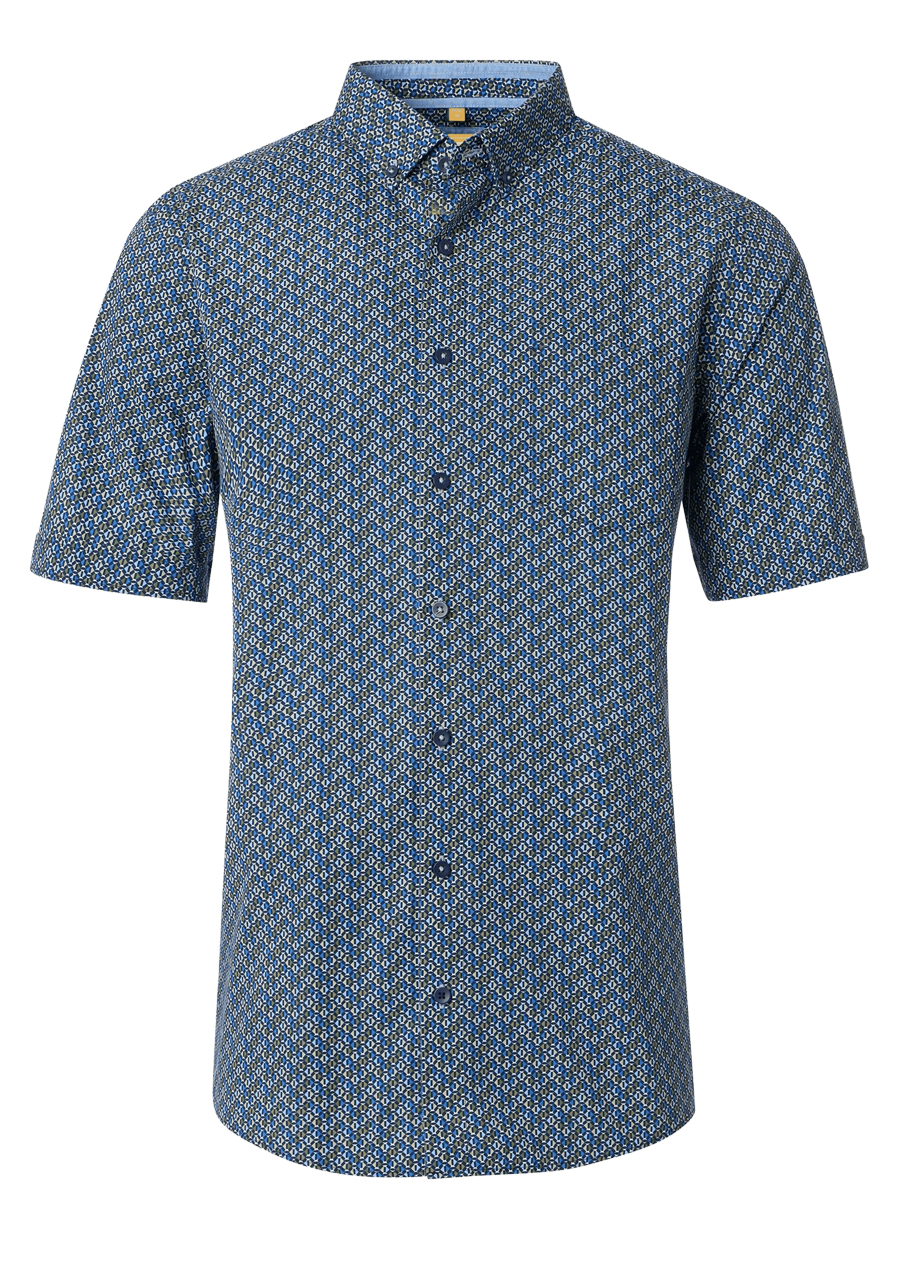 Produktbild fr 'REDMOND Casual Modern Fit Hemd Halbarm Muster grn'