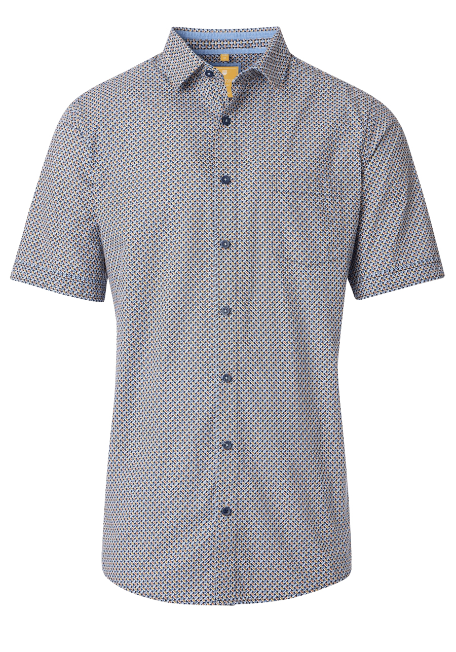 Produktbild fr 'REDMOND Casual Modern Fit Hemd Halbarm Muster orange'