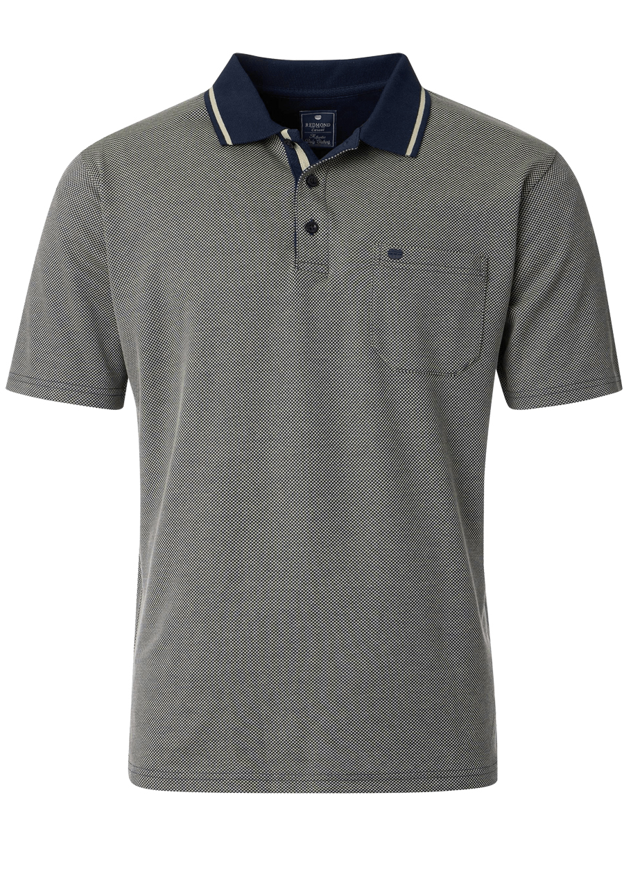 Produktbild fr 'REDMOND Comfort Fit Polo Halbarm Muster beige'