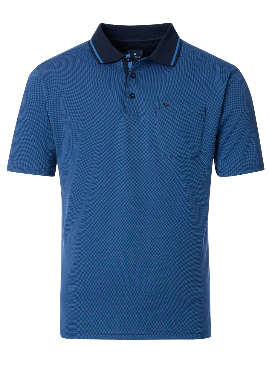 Produktbild fr 'REDMOND Comfort Fit Polo Halbarm Muster blau'