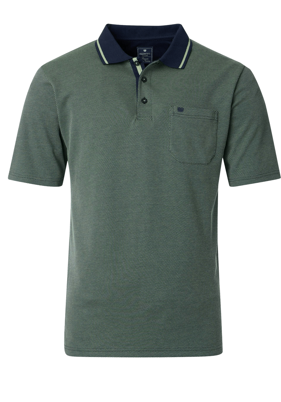 Produktbild fr 'REDMOND Comfort Fit Polo Halbarm Muster grn'