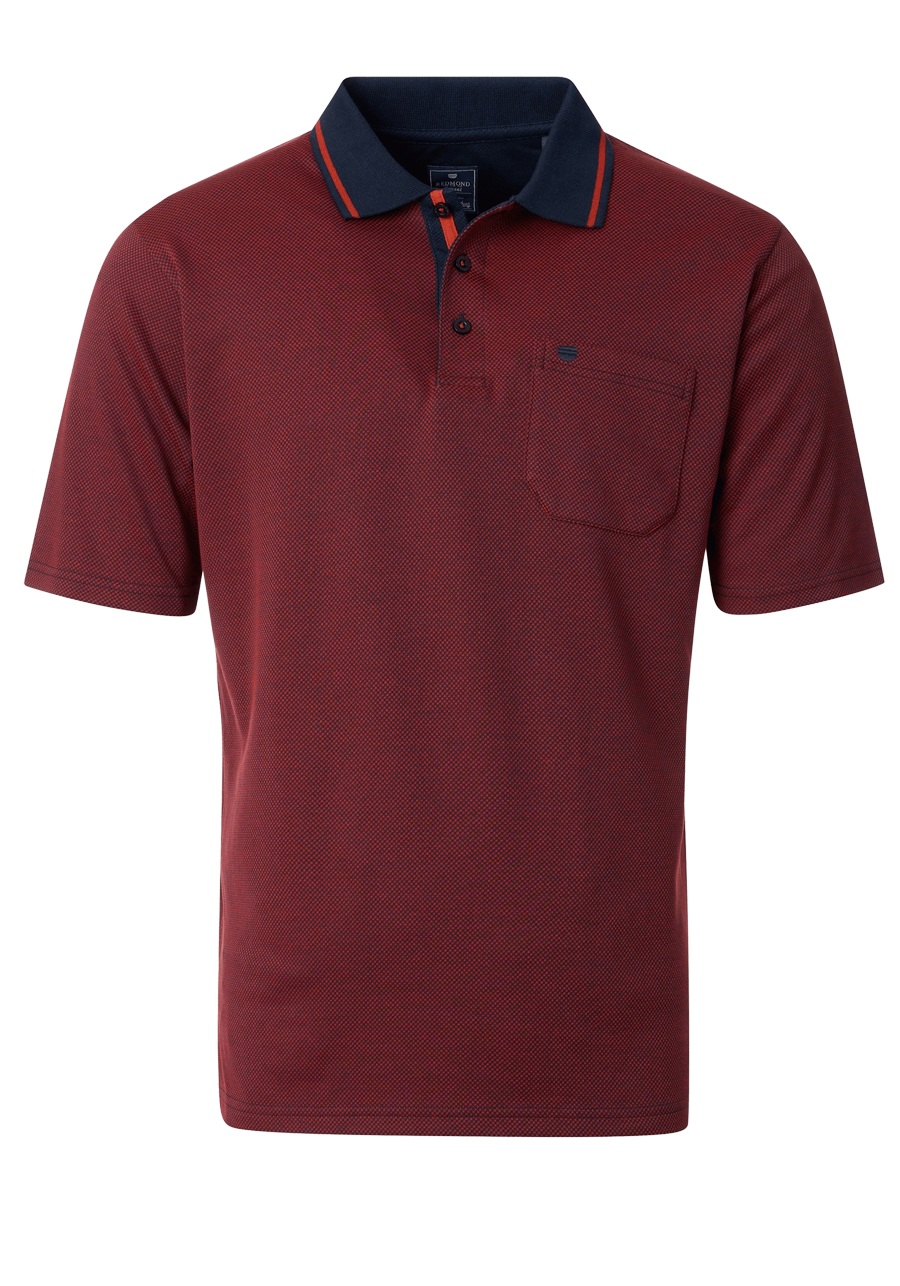 Produktbild fr 'REDMOND Comfort Fit Polo Halbarm Muster rot'
