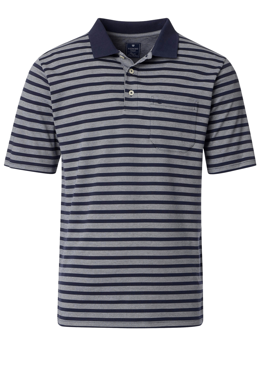 Produktbild fr 'REDMOND Comfort Fit Polo Halbarm Polokragen Ringel blau'