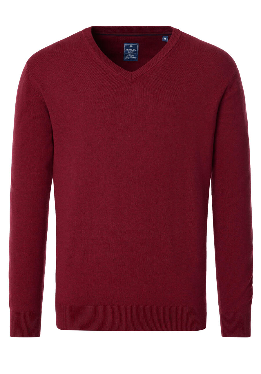 Produktbild fr 'REDMOND Pullover Langarm Rundhalsausschnitt Strick dunkelrot'
