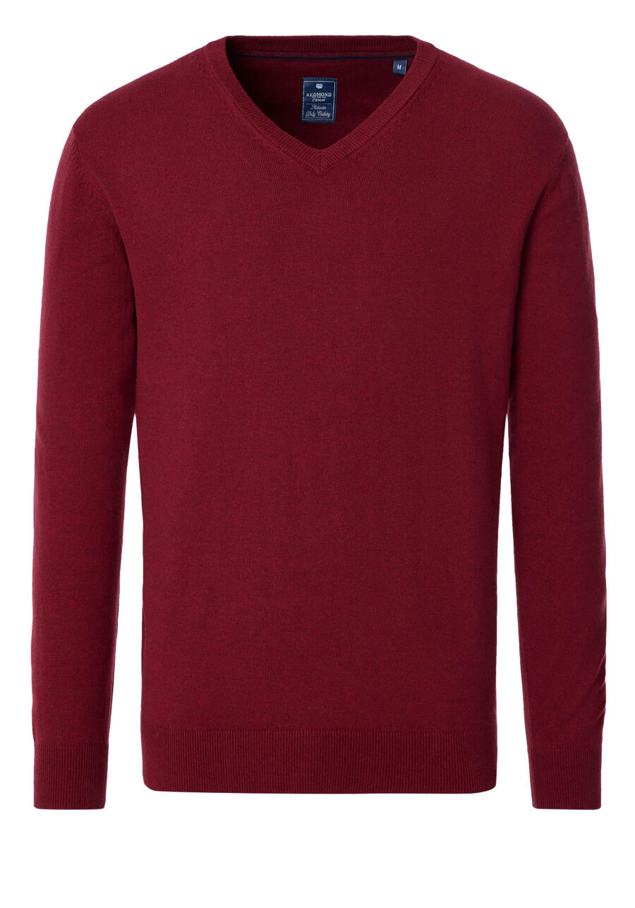 Produktbild fr 'REDMOND Pullover Langarm V-Ausschnitt Strick dunkelrot'