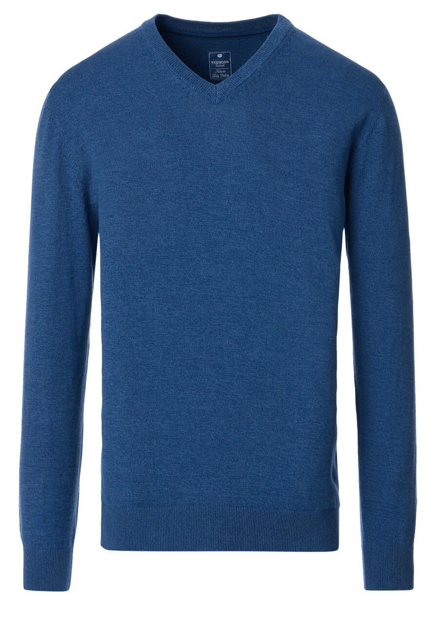 Produktbild fr 'REDMOND Pullover Langarm V-Ausschnitt Strick rauchblau'