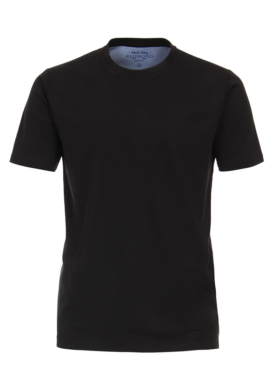 Produktbild fr 'REDMOND T-Shirt Halbarm Rundhals Pique schwarz'