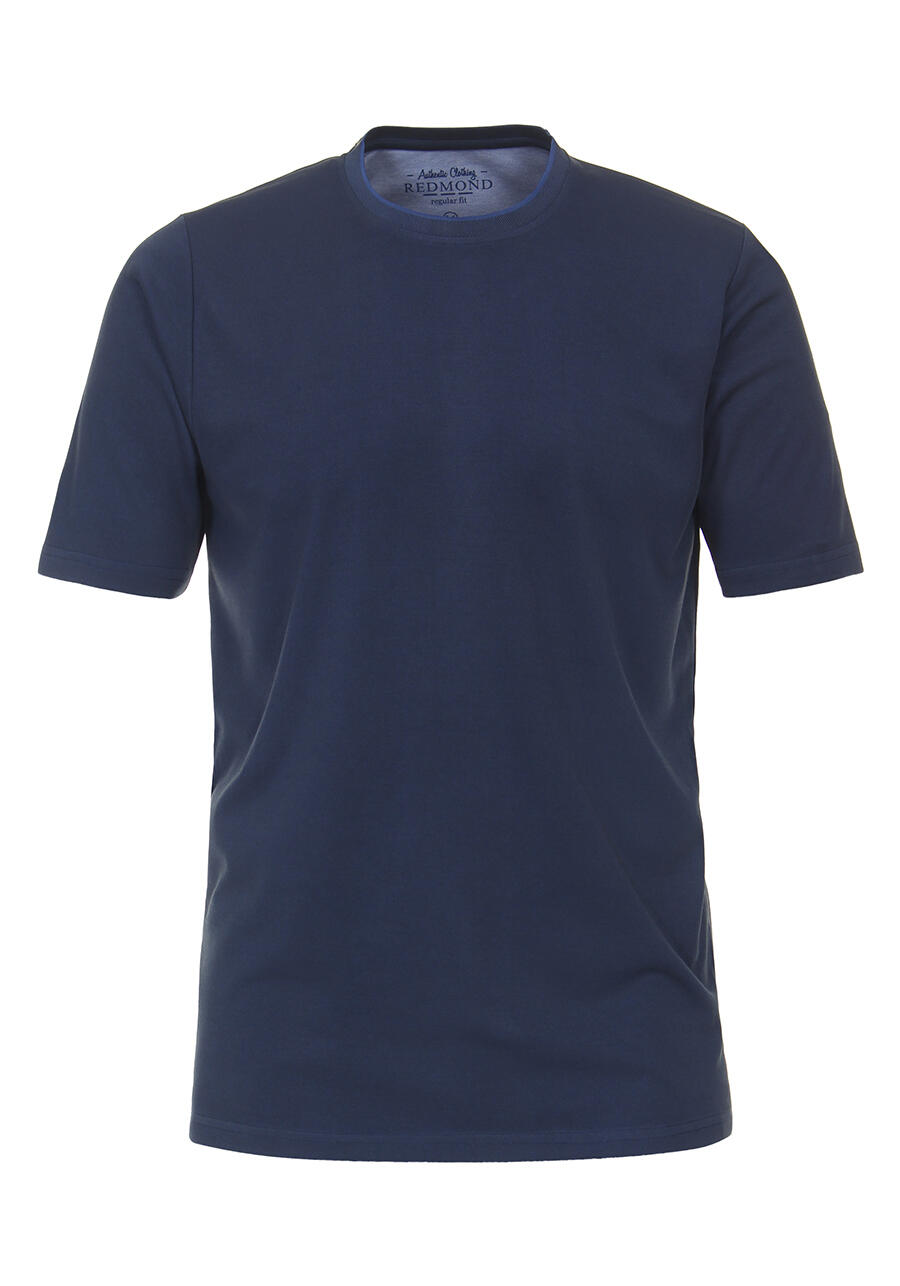 Produktbild fr 'REDMOND T-Shirt Halbarm Rundhals Pique dunkelblau'