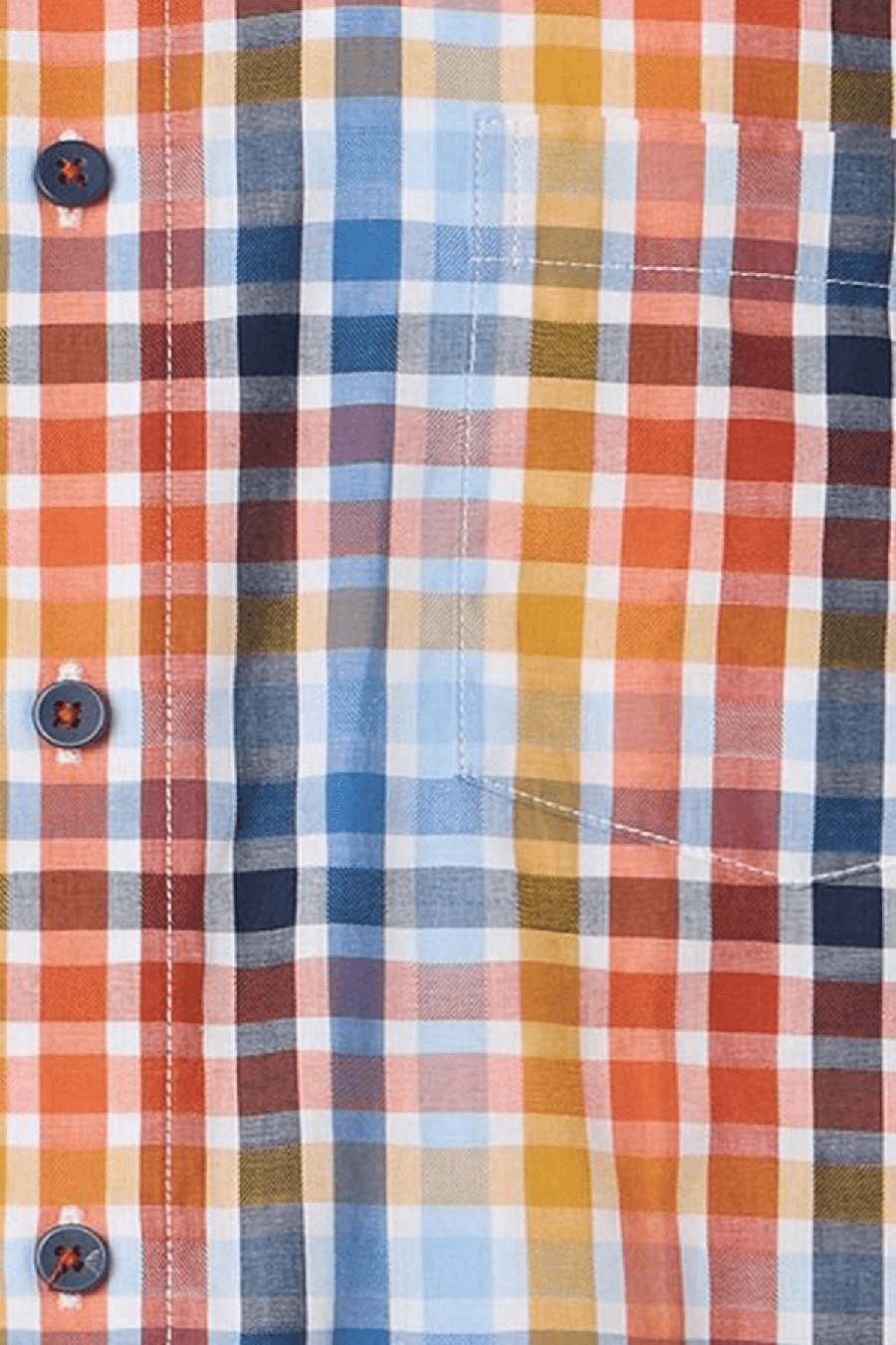 Produktbild fr 'REDMOND Casual Modern Fit Hemd Halbarm Multikaro orange'