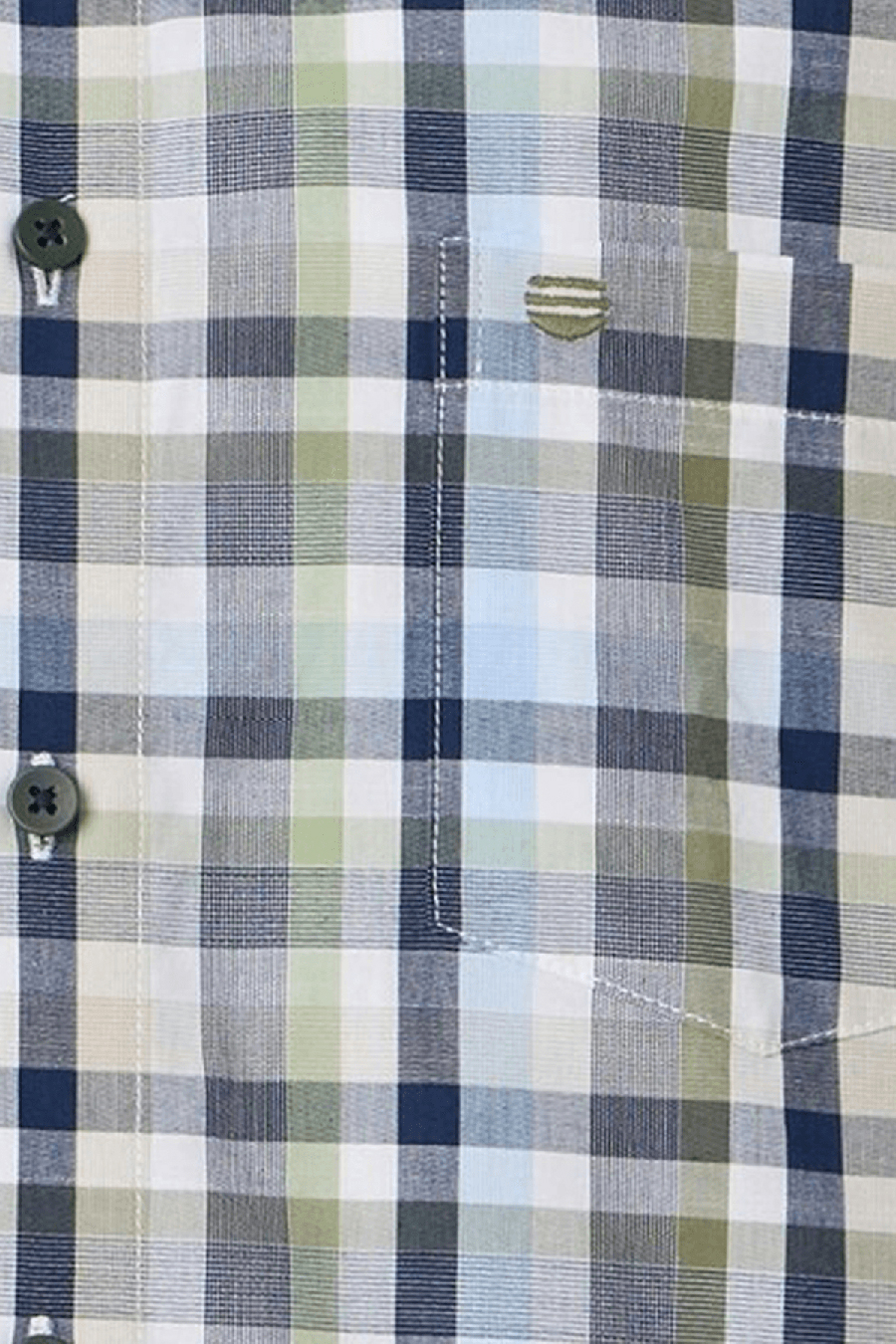 Produktbild fr 'REDMOND Casual Comfort Fit Hemd Halbarm Multikaro grn'