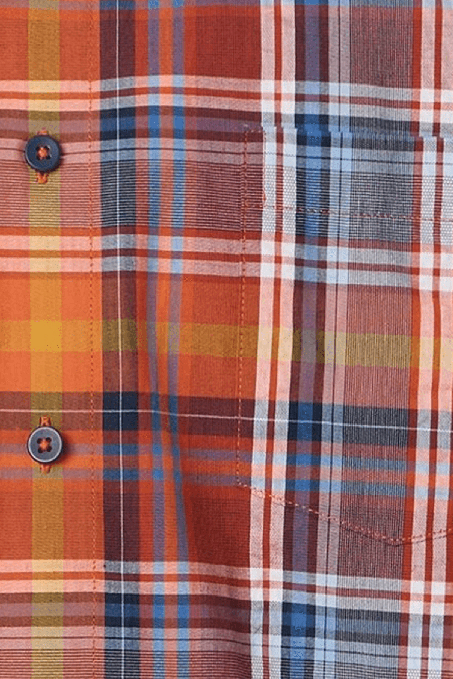 Produktbild fr 'REDMOND Casual Comfort Fit Hemd Halbarm Multikaro orange'