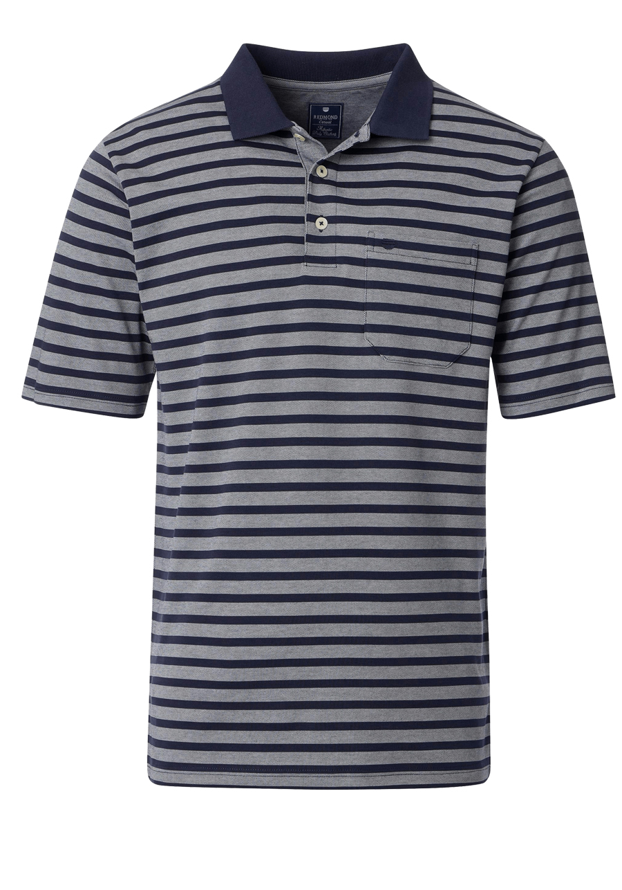 Produktbild fr 'REDMOND Comfort Fit Polo Halbarm Polokragen Ringel blau'