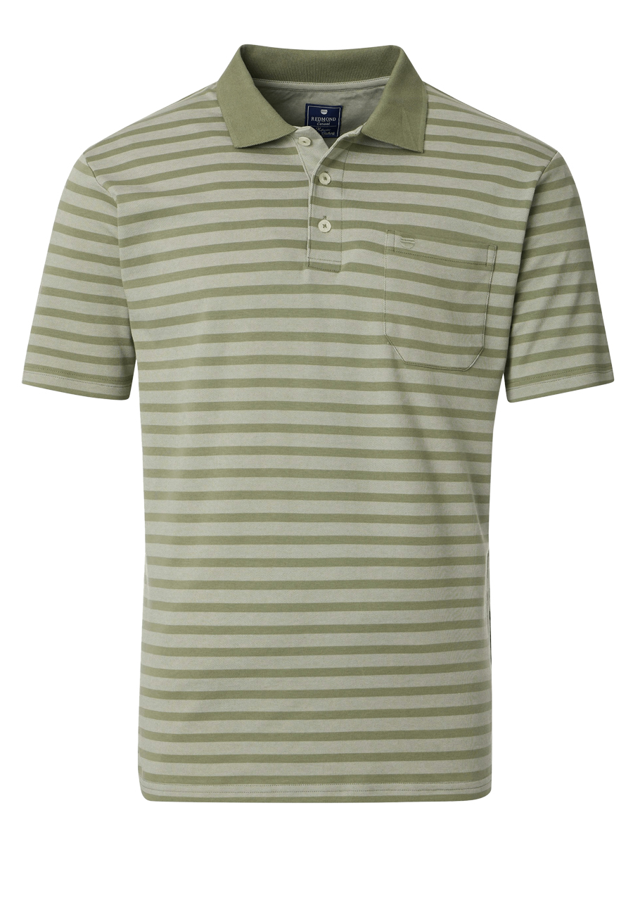 Produktbild fr 'REDMOND Comfort Fit Polo Halbarm Polokragen Ringel grn'