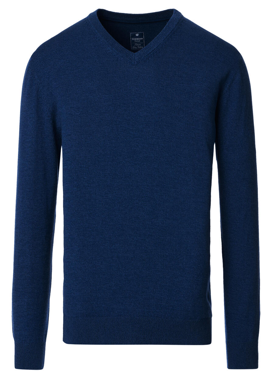 Produktbild fr 'REDMOND Pullover Langarm V-Ausschnitt Strick navy'