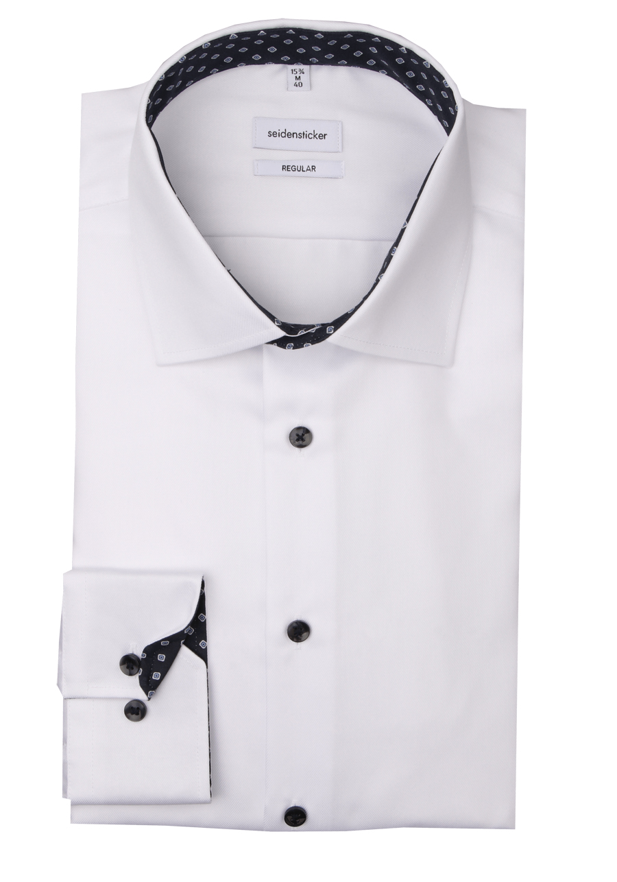 Produktbild fr 'SEIDENSTICKER Regular Hemd extra langer Arm New Kent Kragen Twill wei'