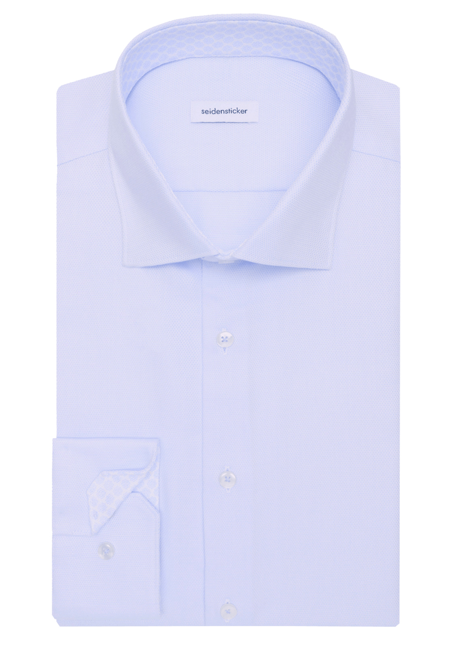 Produktbild f�r 'SEIDENSTICKER Slim Hemd extra langer Arm New Kent Kragen Struktur hellblau'