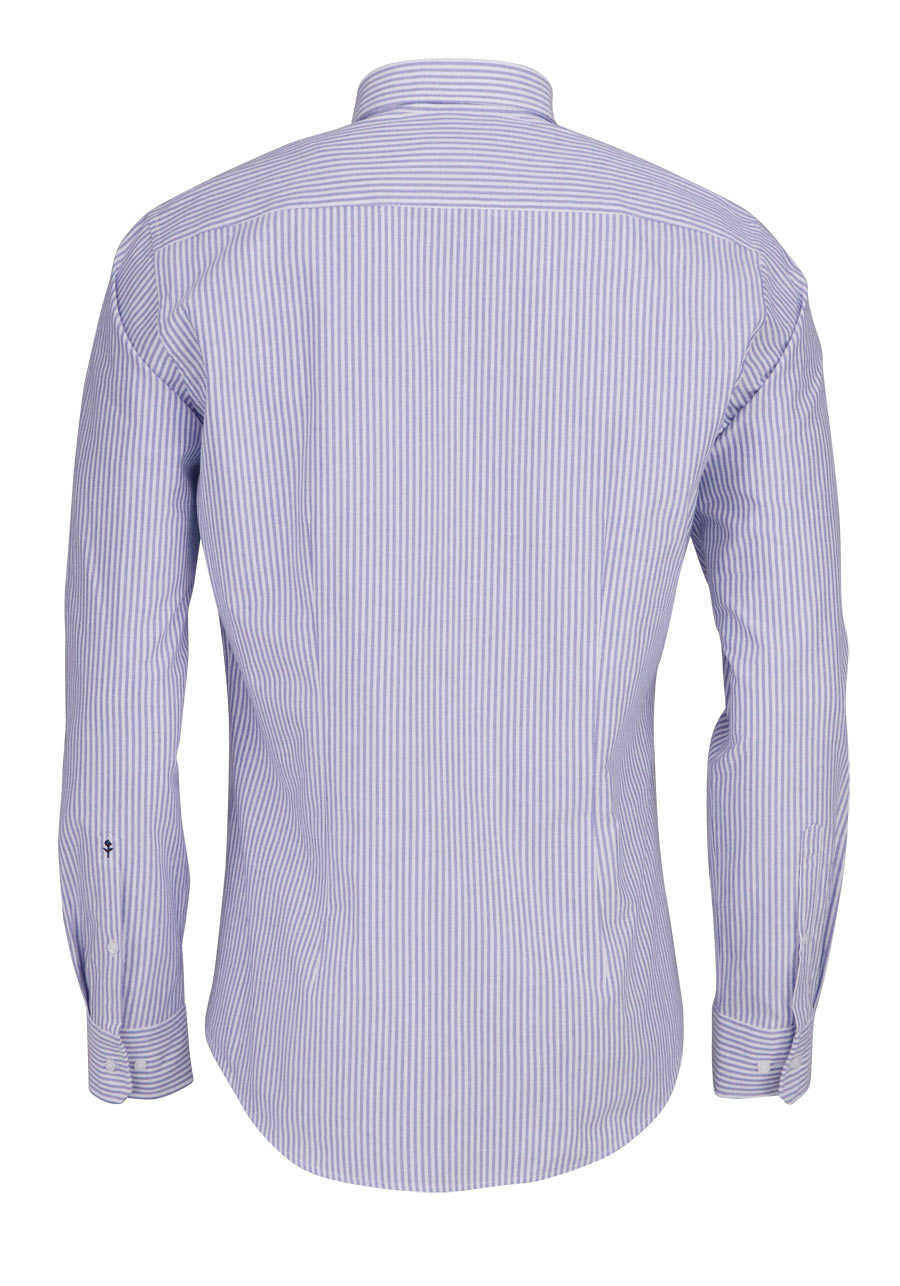 SEIDENSTICKER X-Slim Hemd Langarm Button Down Kragen Streifen blau