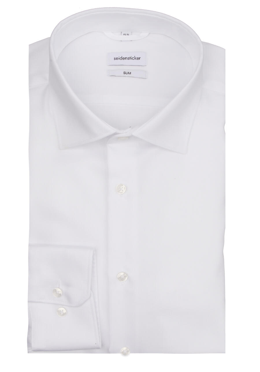 Produktbild fr 'SEIDENSTICKER Slim Hemd extra langer Arm Twill wei'